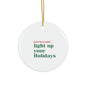 "ELECTRICIANS...light up your Holidays" Ceramic Ornament, 4 shapes