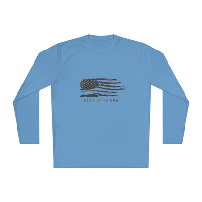 STAY DIRTY USA...Learn a Trade Unisex Lightweight Moisture-Wicking Long Sleeve Tee