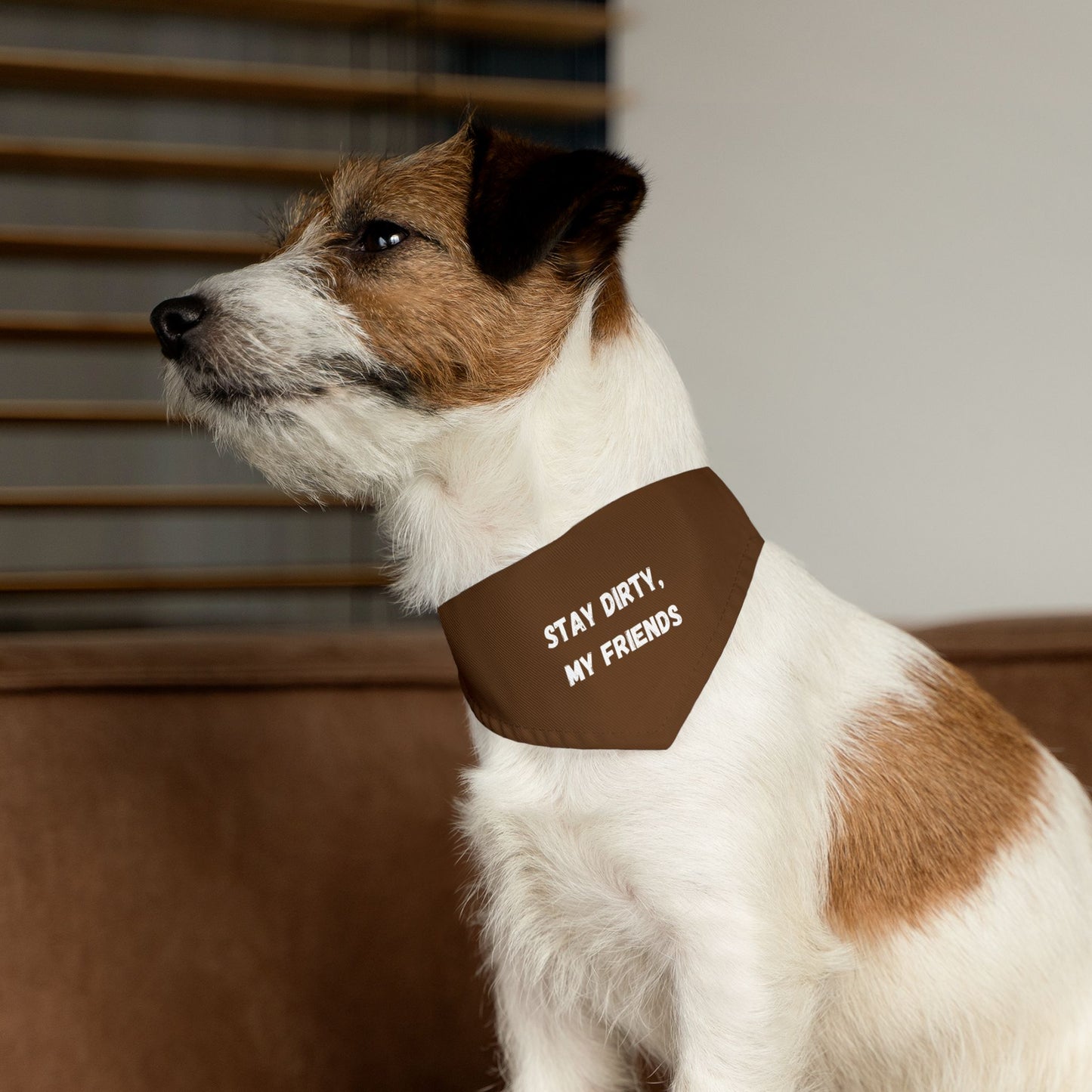 Stay Dirty, My Friends! Brown Pet Bandana Collar