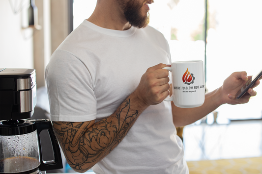 "HERE TO BLOW HOT AIR...HVAC Expert" Ceramic Mug - Start Every Cuppa Joe with Laughter and Love