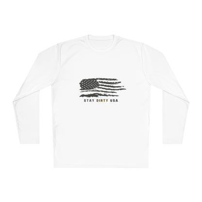 STAY DIRTY USA...Learn a Trade Unisex Lightweight Moisture-Wicking Long Sleeve Tee