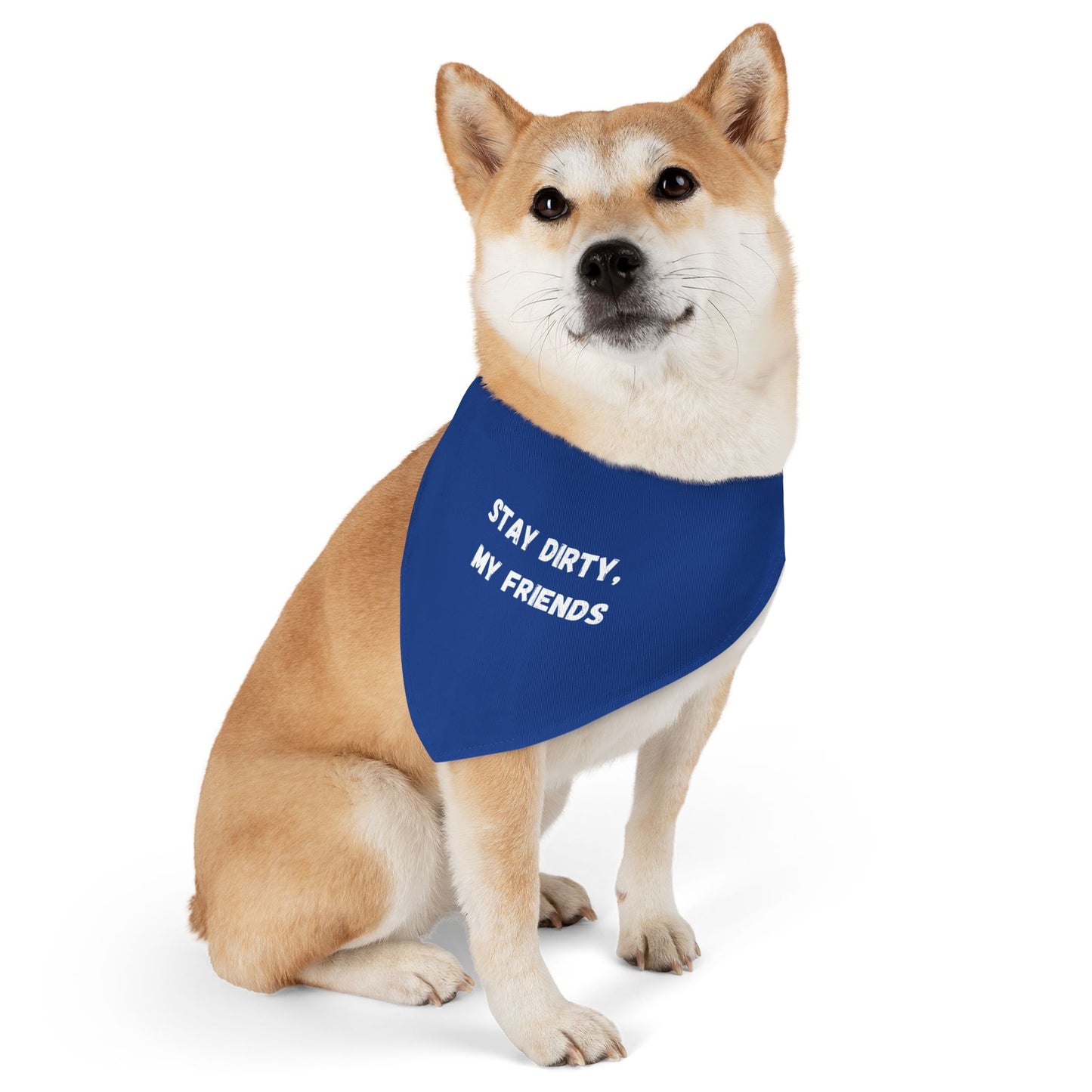 Stay Dirty, My Friends! Blue Pet Bandana Collar