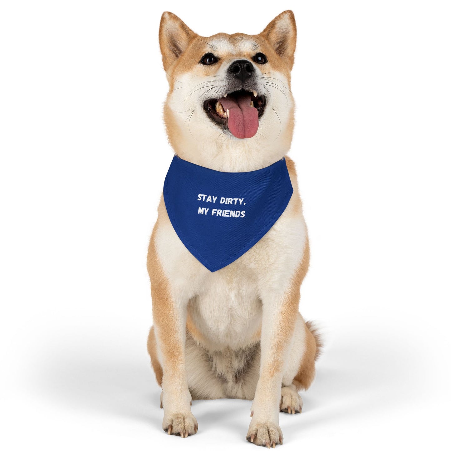 Stay Dirty, My Friends! Blue Pet Bandana Collar