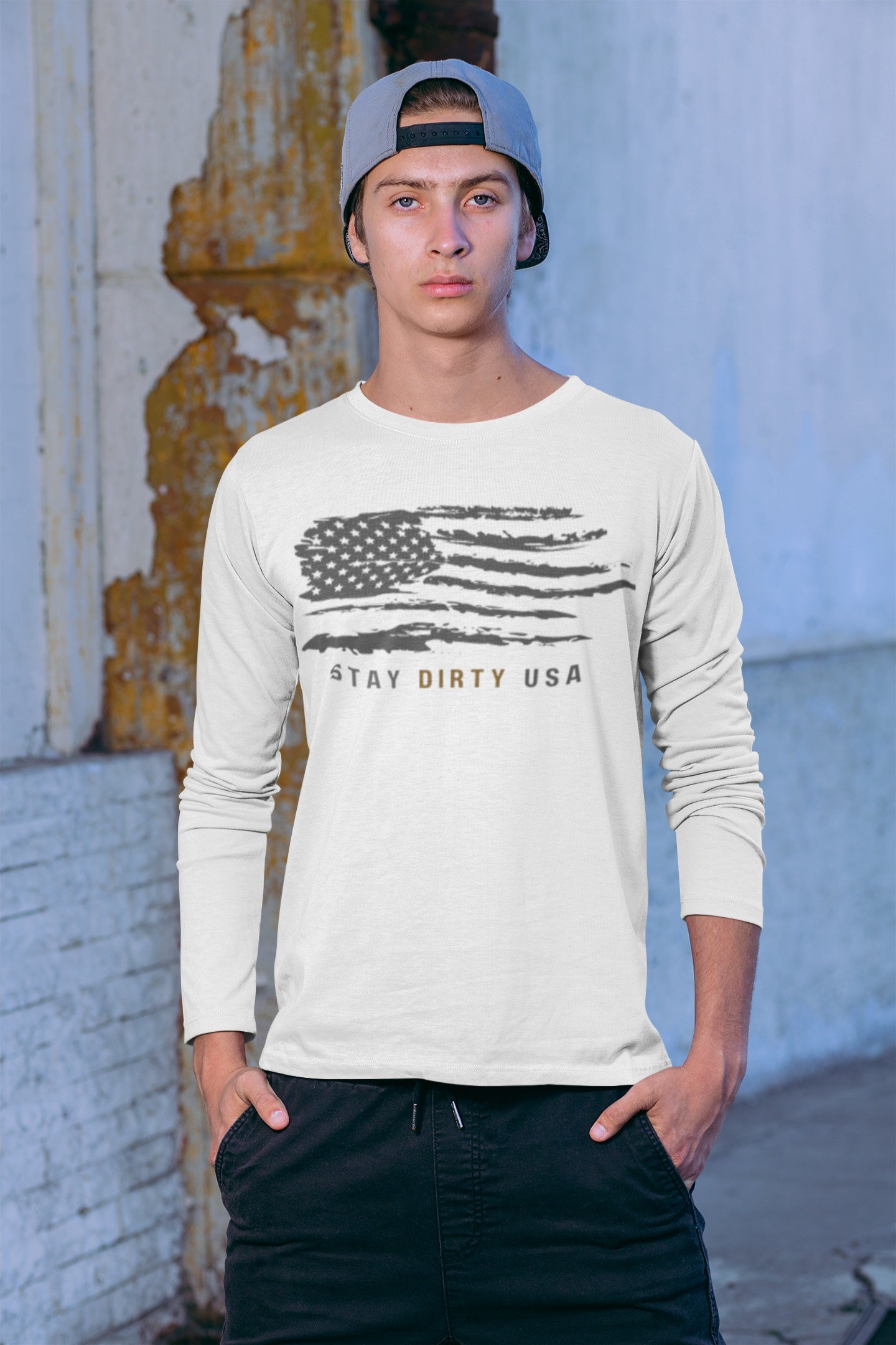 STAY DIRTY USA...Learn a Trade Unisex Lightweight Moisture-Wicking Long Sleeve Tee