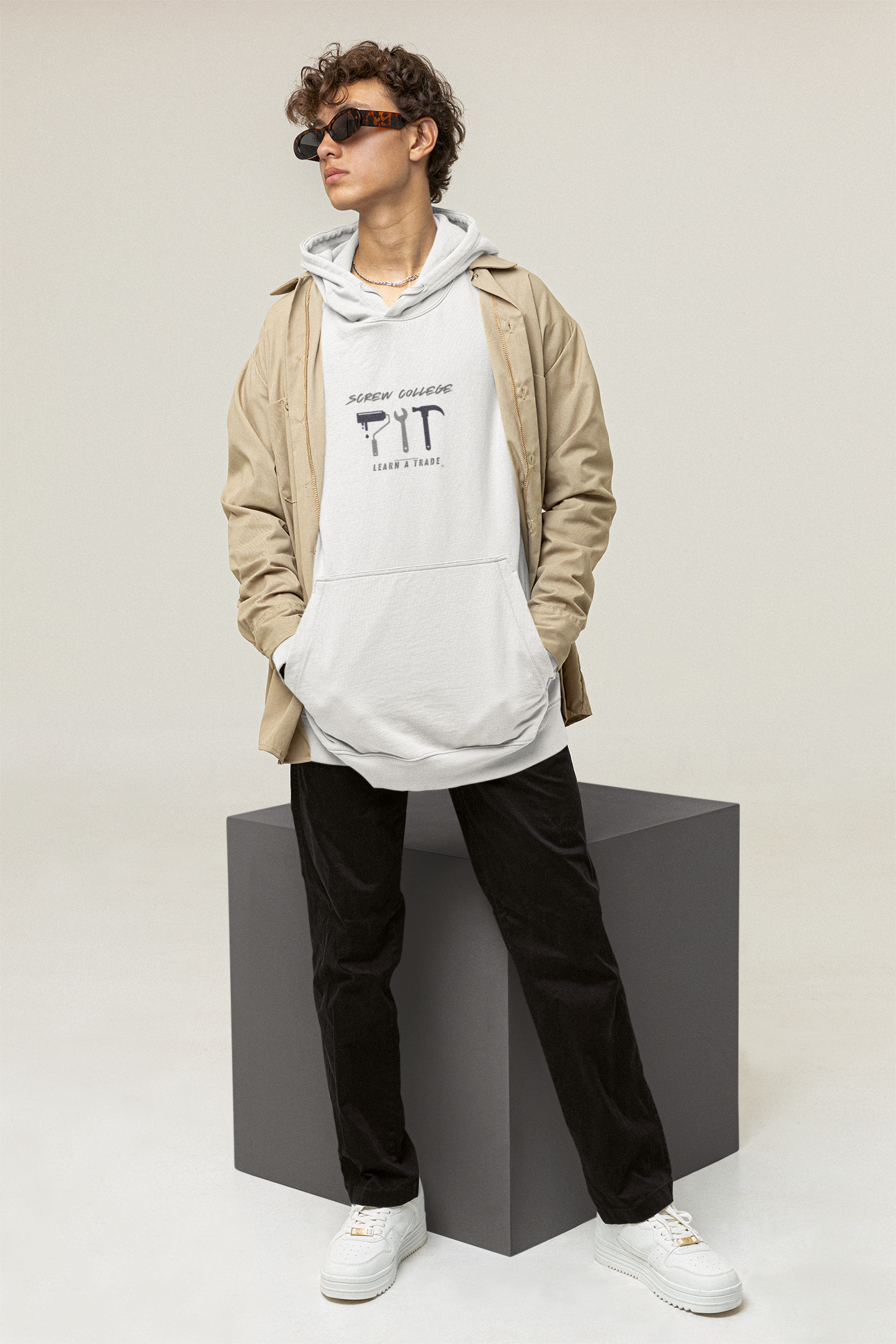 Screw College...Learn a Trade Unisex Heavy Blend™ Hooded Sweatshirt