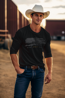 STAY DIRTY USA...Learn a Trade Unisex Lightweight Moisture-Wicking Long Sleeve Tee